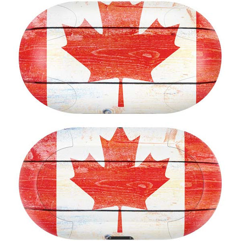 Canada Flag Light Wood Galaxy Buds Skin
